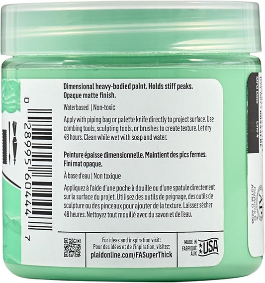 FolkArt Super Thick Acrylic Paint with a Textured Finish, Soft Mint, 4 oz