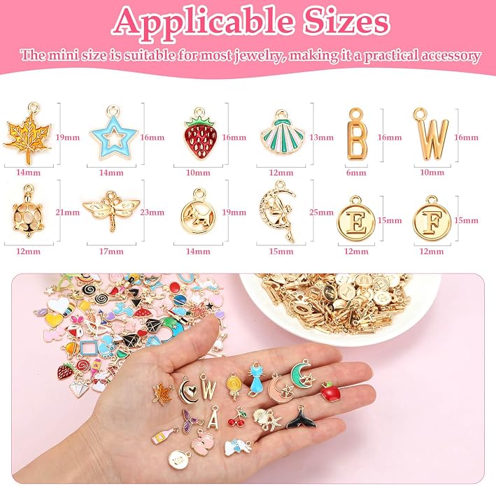 Flasoo 304Pcs Gold Charms for Jewelry Making, Keychains and Crafts - Image 3