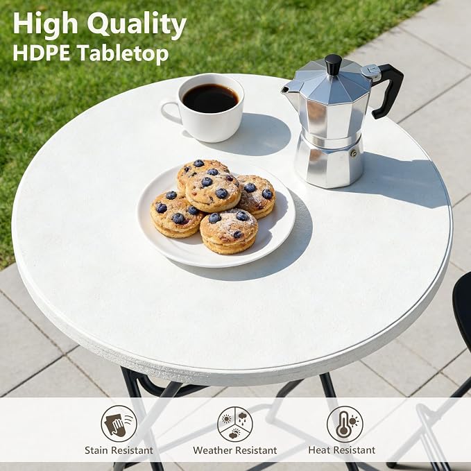 Folding Table, 32 Inch Foldable Cocktail Bar, High Top Round Folding Tables No - Image 6