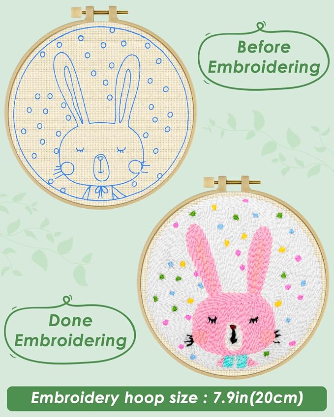 ERKOON Punch Needle Kit Adults Beginners, DIY Easy Animals Embroidery Set - Image 3