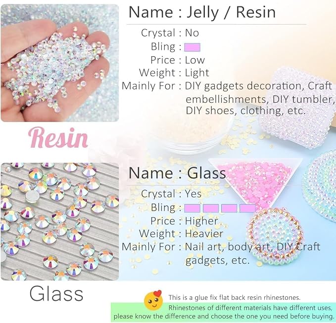 qiipii 24 Color 2mm Small Resin Rhinestones - Image 8