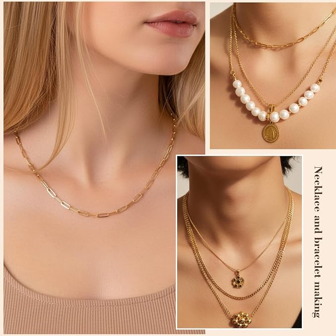 Zplontya 18K Necklace Chains for Jewelry Making Kit 381PCS Include 50Ft 12 - Image 7
