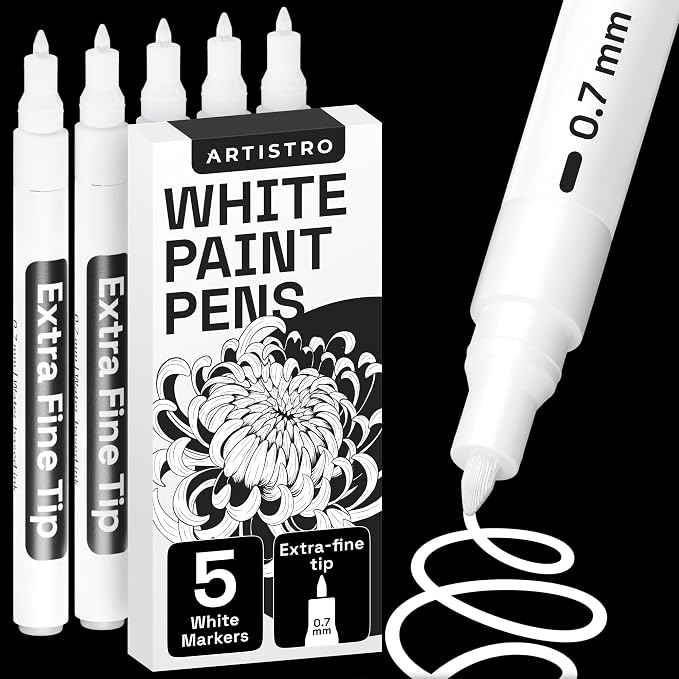 ARTISTRO 5 White Paint Pen for Rock, Painting by ARTISTRO