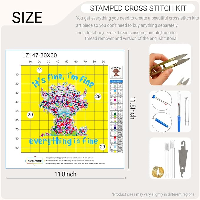 HKLIOPU Stamped Cross Stitch Kits - Image 2
