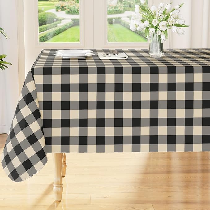 Smiry Rectangle Table Cloth, Waterproof Vinyl Tablecloth by Smiry