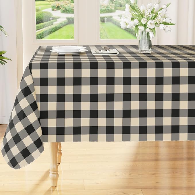 Smiry Rectangle Table Cloth, Waterproof Vinyl Tablecloths by Smiry