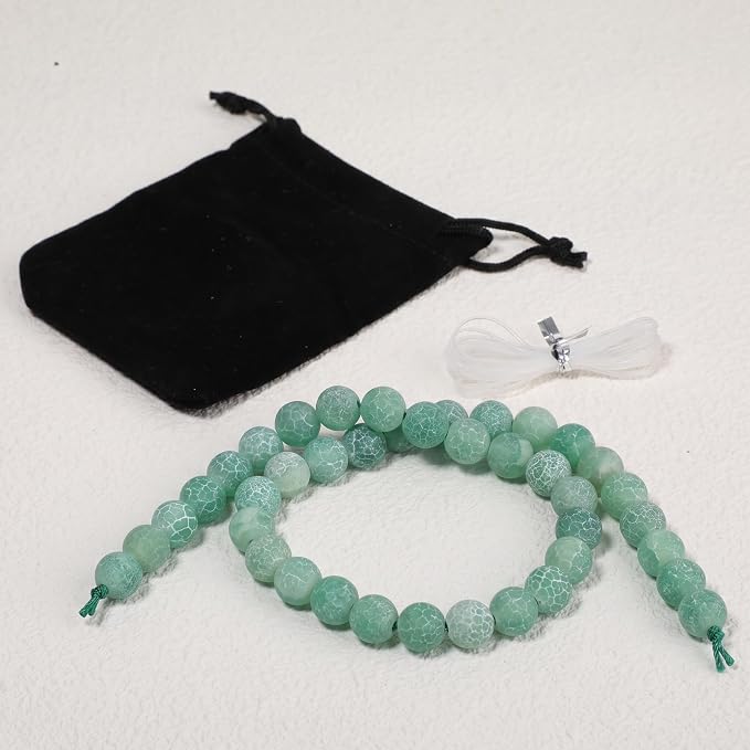 10mm Matte Green Weathered Agate Bead, 15-Inch Matte Round Loose Stone Beads - Image 7