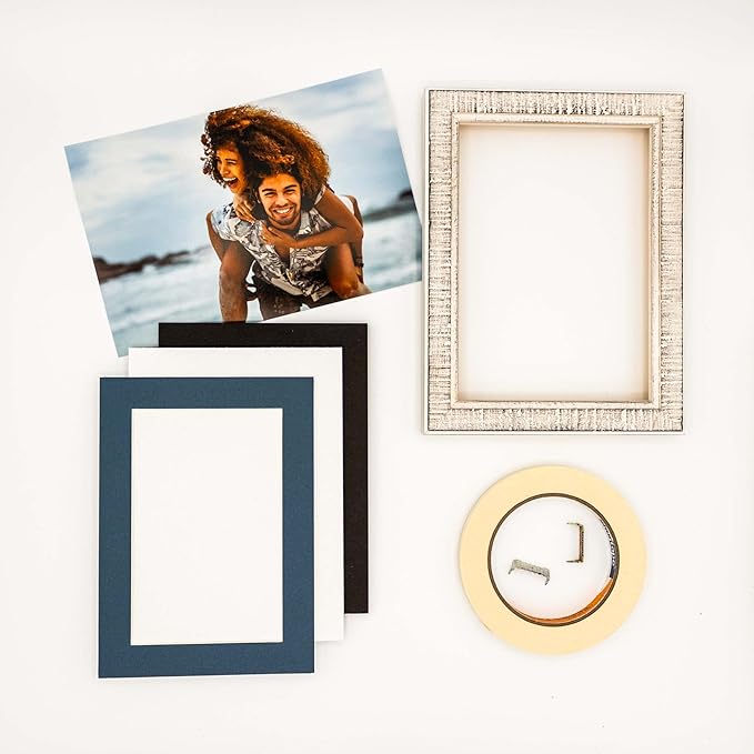 11x14 Mat for 8.5x11 Photo - Precut Steel Blue Picture Matboard for Frames 11 x 14 Inches - Bevel Cut to Display Art 8.5 x 11 Inches - Acid Free Pack of 25 MATS with Backing Boards & Clear Bags