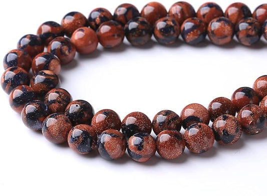 90PCS 4MM Sandstone Beads Round Loose Stone Beads for Jewelry Making DIY Energy Stone Healing Power Bracelet 15"
