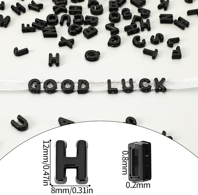 Augshy 700Pcs Black Large Alphabet Letter Beads - Image 2