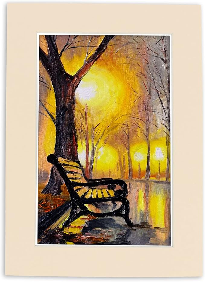 11x14 Mat Bevel Cut for 8.5x11 Photos - Acid Free Cream Precut Matboard With Backing Board and Crystal Clear, Self Seal Mat Bag - For Pictures, Framing - 4-ply Thickness