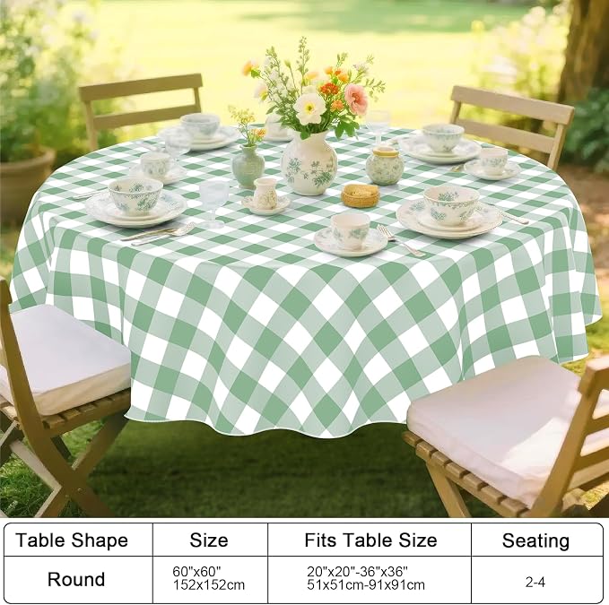 Smiry Plastic Table Cloth, Waterproof Vinyl Tablecloth - Image 7