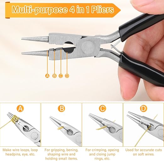 Modacraft 20 Gauge Gold Jewelry Wire & 4-in-1 Pliers Kit - 82FT Tarnish - Image 2