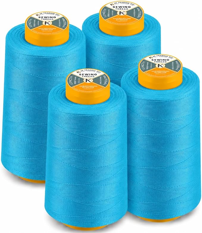 AK TRADING CO. 4-Pack Turquoise All Purpose Sewing Thread Cones of High Tensile by Fabrics%7CEventDecor%7CCrafts%7CUpholsteryFoam