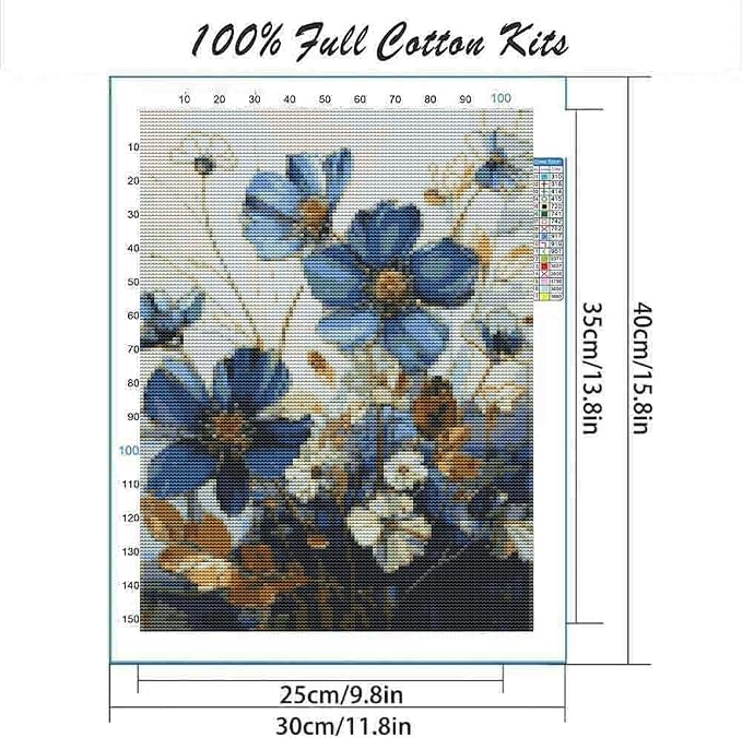 4 Pack Flower Cross Stitch Kits - Image 2