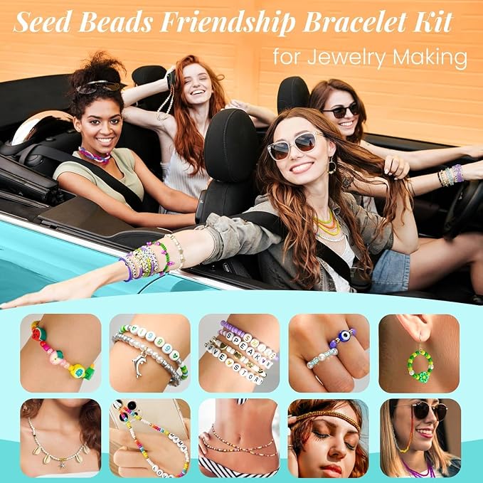 Friendship Bracelet Kit 3mm Seed Beads - Image 6