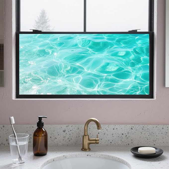 IVN Privacy Window Film Decorative Clear Water Ripples, Static Cling Window Film by IVN