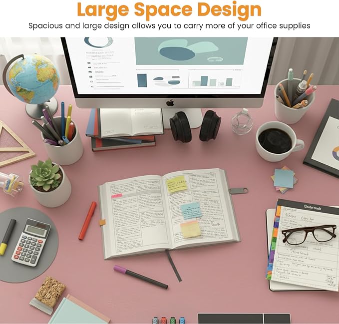 PayLessHere | 47 Inch Computer Desk | Pink | Office Desk - Image 6