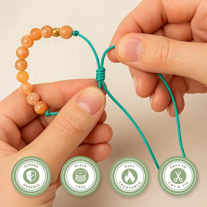 Mandala Crafts 2mm 109 Yards Gray Cotton Waxed Cord for Jewelry Making Bracelet Cord Waxed String - Beading String Thread Jewelry Cords for Necklaces String