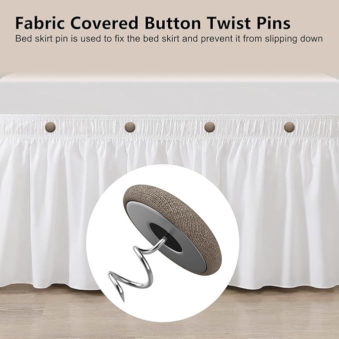 Linen Fabric-Covered Twist Pins - 8 Colors Upholstery Pins & Bed Skirt Pins -Used to Secure Sofa Cushion, Armrest Covers, Furniture & Bed Skir(12, Brown)