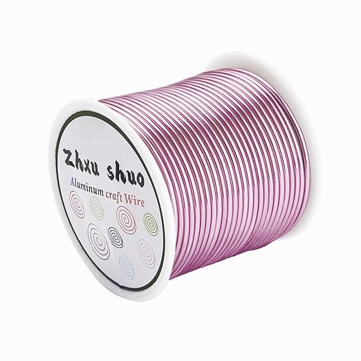 12 Gauge(2mm) Aluminum Wire 35 Yards Anodized Metal Wire for Bonsai Armature Crafting Sculpting Jewelry Craft Making Beading Floral (Pink, 12 Gauge)