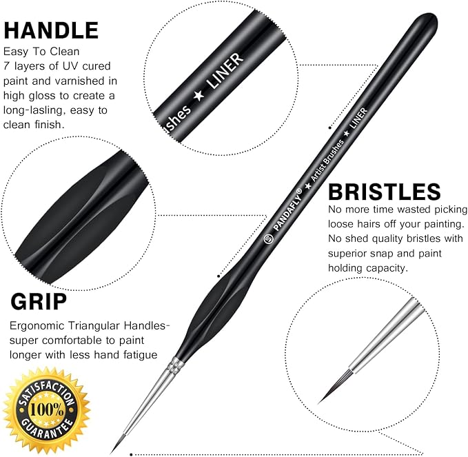 PANDAFLY Detail Paint Brushes Set, Watercolors & Paint by Number - Image 2