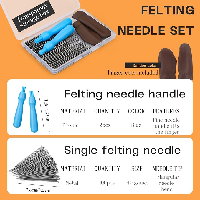 QMNNMA 100Pcs Needle Felting Needles, Needle Felting Tools, Wool Felting Needles - Image 2