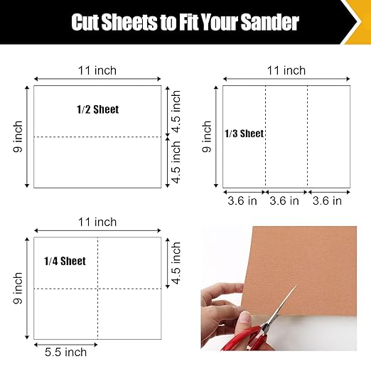 150 Grit Sandpaper Set - Assortment for Wood & Metal - 9" x 11" Sheets, 12 Sheets