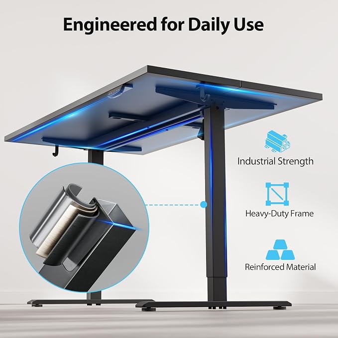 Agilestic Electric Standing Desk, 55 x 28 Inches Height Adjustable Desk - Image 5