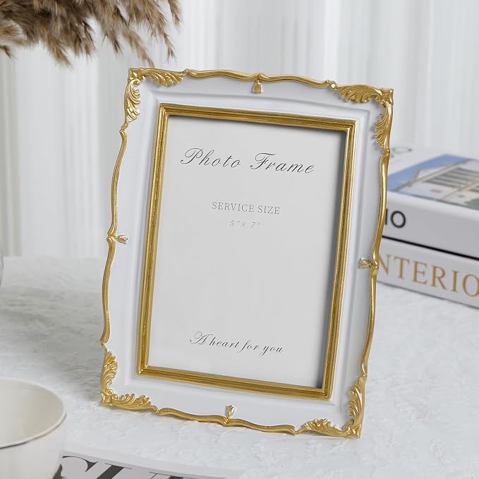 Cuspin 5x7 Vintage Picture Frame, Ornate Wedding Picture Frame - Image 4
