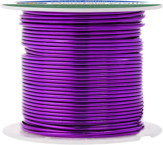 Mandala Crafts 16 Gauge Anodized Aluminum Craft Wire for Jewelry Making - 100 FT Colored Flexible Purple Wire - Bendable for Bonsai Armature Crafting Sculpting