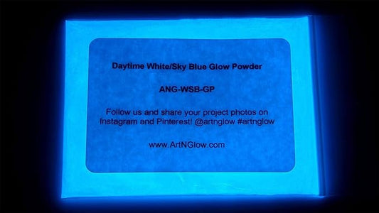 Glow in The Dark Pigment Powder - Neutral and Fluorescent Color for Art Painting, Fine Art, Nail Art Paint, and DIY Crafts - Long Lasting, 10+ Color Options - Neutral Sky Blue - (120 Grams/4 Ounces)