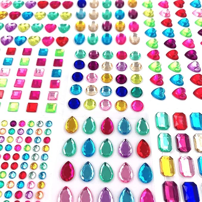 Elwish 365pcs Round Jewels Stickers Gem Stickers Rhinestone by Elwish