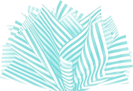 Flexicore Packaging Azure Pin Stripe Print Gift Wrap Tissue Paper Size: 15 Inch X 20 Inch | Count: 10 Sheets | Color: Azure Pin Stripe