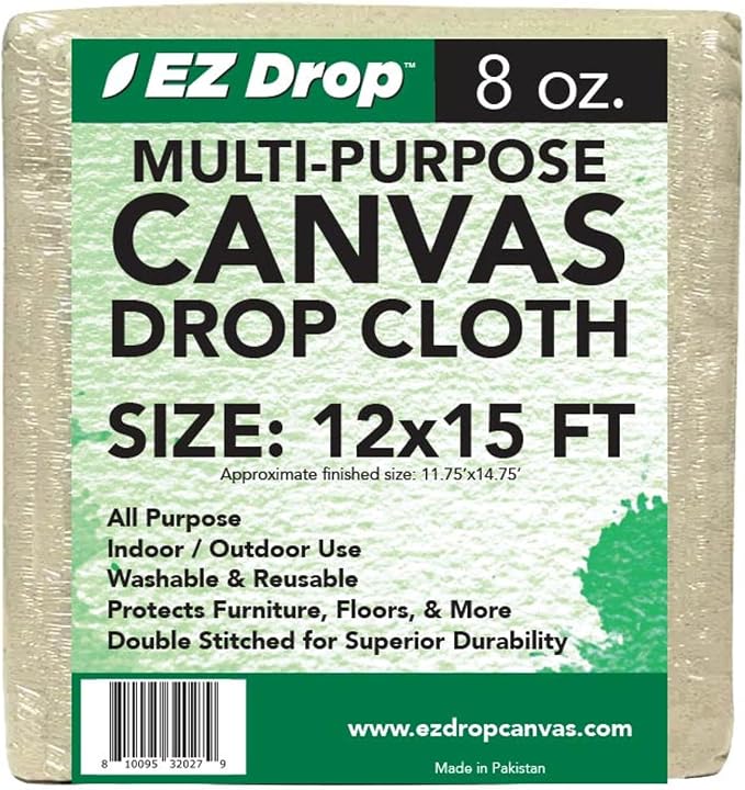 EZ Drop Painter's Large Canvas Fabric Drop Cloth by EZDropCanvas