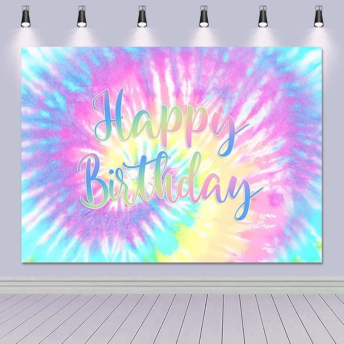 Rainbow Backdrop for Happy Birthday 7X5FT Macaron Pastel Colorful Birthday - Image 2