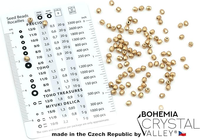 1.8 oz (50g, Approx. 1220 pcs) Mix of Faceted Fire Polished Pressed Czech Glass Beads, Sparkling Shiny Mix BCV