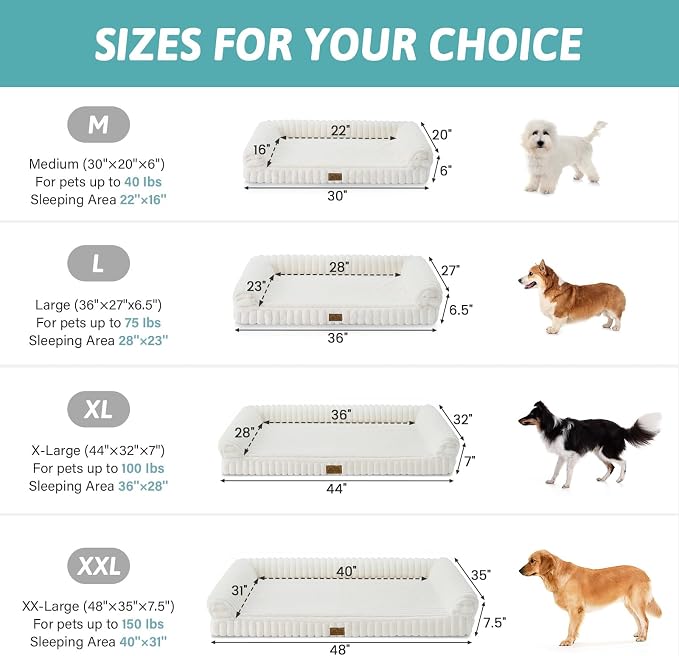 Cute Dog Bed for Large Dogs, Faux Rabbit Fur Orthopedic Foam Dog Bed - Image 2