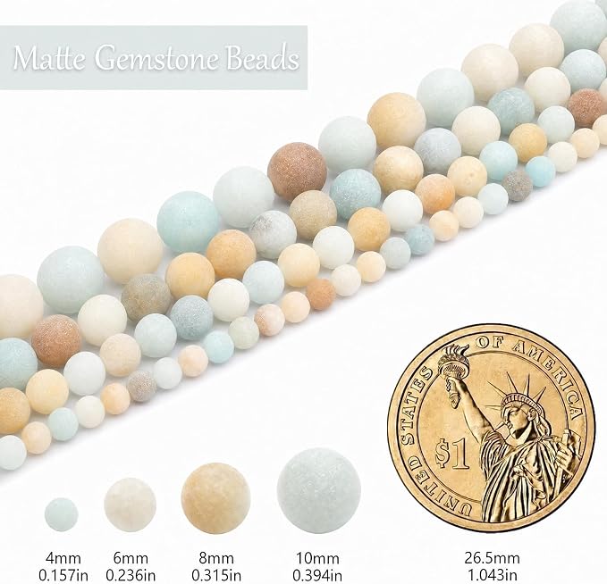 4mm Matte Amazonite Beads, 15-Inch Matte Round Loose Stone Beads - Image 3