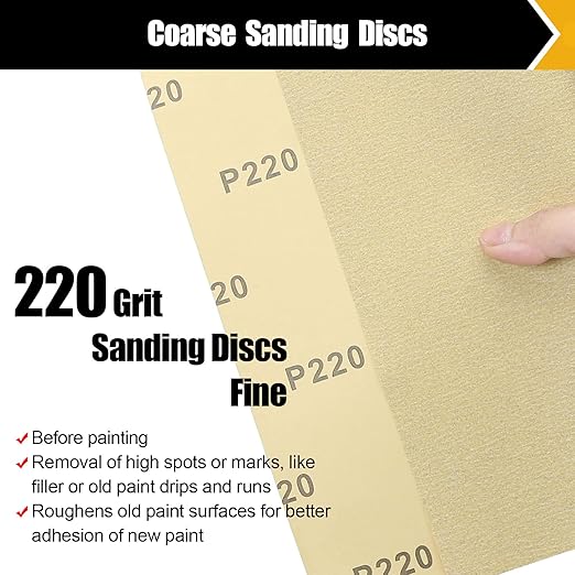 220 Grit Sandpaper, Sandpaper Assortment Sandpaper for Wood Metal Furniture Hand Sander Sand Paper Set Sandpaper Sheets Cut for Use 9" x 11"/12 Sheets