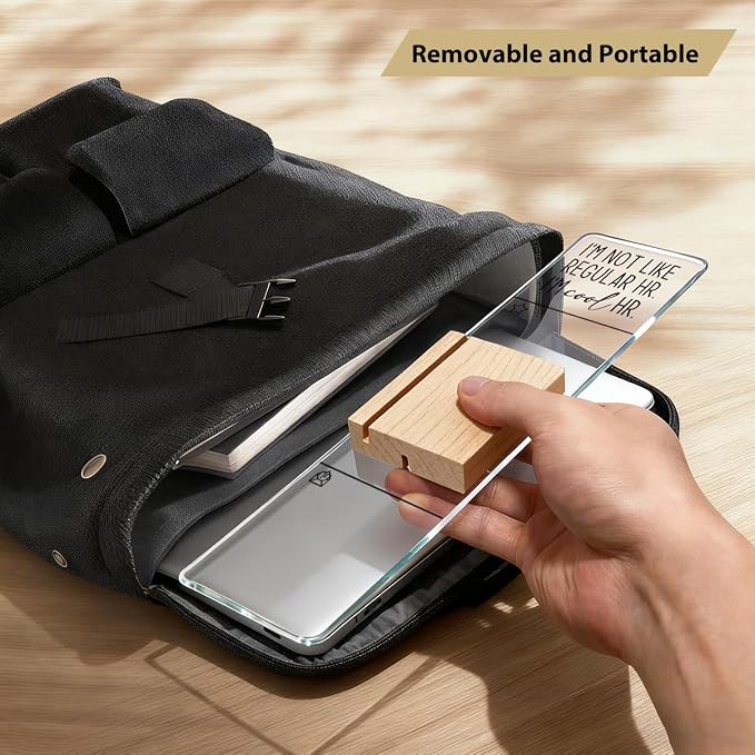 Monitor Memo Board with Removable Wooden Base Acrylic Portable Sticky Note - Image 4