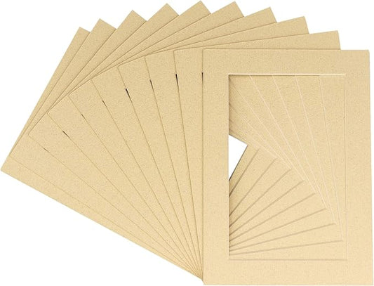 11x14 Mat for 8.5x11 Photo - Precut Tan Picture Matboard for Frames Measuring 11 x 14 Inches - Bevel Cut Matte to Display Art Measuring 8.5 x 11 Inches - Acid Free Pack of 100 MATS