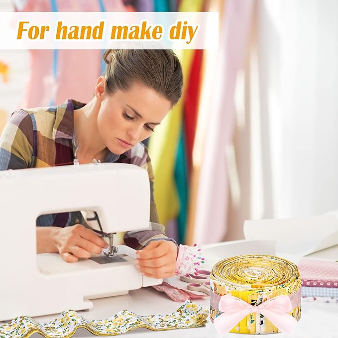 Hosuly 40 Pcs Yellow Floral Jelly Fabric - Image 3