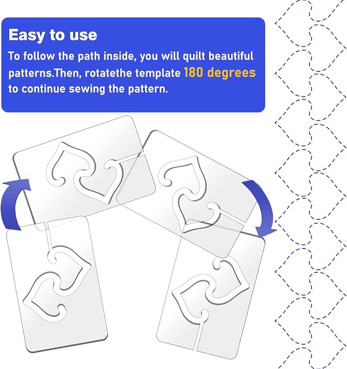 Kapyoo 3Pcs Free Motion Quilting Rulers and Templates Set Quilting Templates - Image 5
