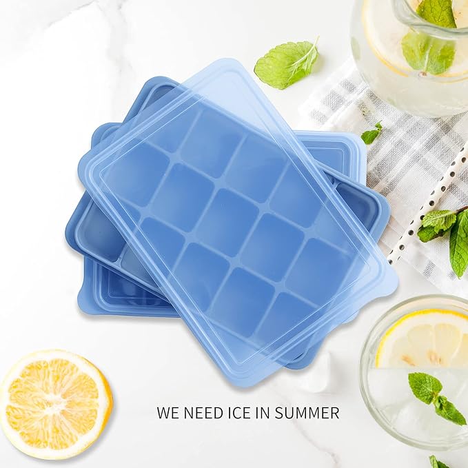 Tvmania Ice Cube Trays Set of 2, 15-Cube Silicone Molds - Image 4