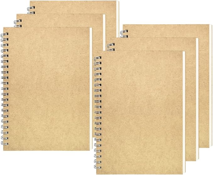 DSTELIN Blank Spiral Notebook, Soft Cover, Sketch Book, 100 Pages / 50 Sheets by DSTELIN