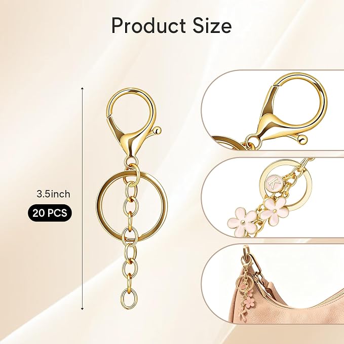 sunla 20pcs Gold Keychain Making Kit - Image 2