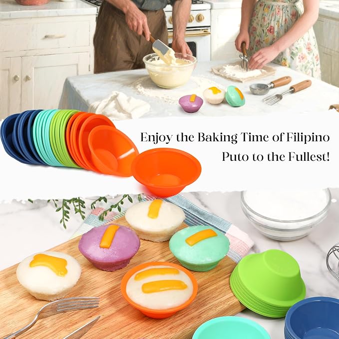 Webake 24 Pcs Platinum Silicone Puto Molder Filipino Medium-Size, 2.75" - Image 6