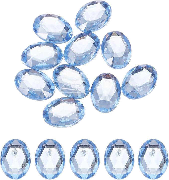 MECCANIXITY 10Pcs Acrylic Oval Gems 30x40 mm Flat Back Artificial Rhinestones by MECCANIXITY