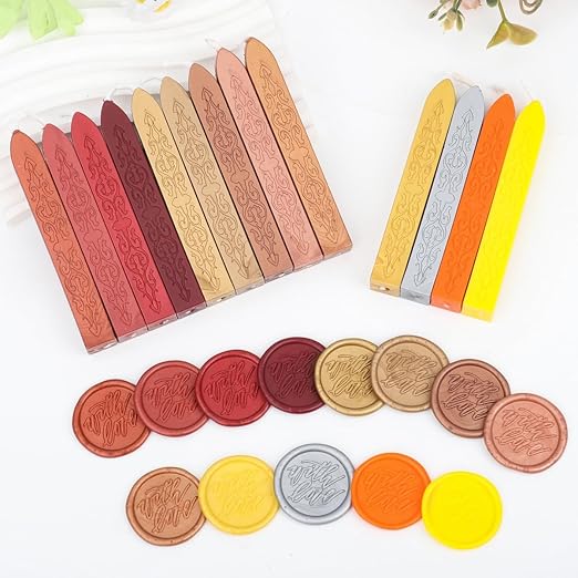 26Pcs Wax Seal Sticks with Wicks, Assorted Colors Wax Sealing Sticks Great for Letter Seals Waxing Stamp Wedding Invitations, Packaging Decoration (26)